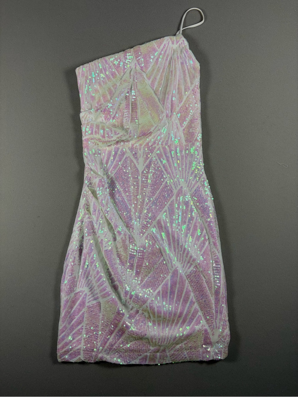 Strapless Pink Sequin Party Dress